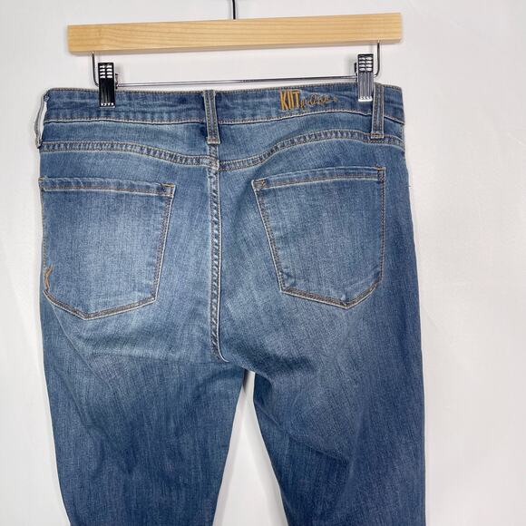 Kut from The Kloth Size 4 Boyfriend Straight Leg Jeans Cuffed Bottom Medium Wash - Picture 5 of 9